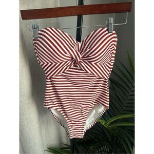 Kona Sol One Piece Striped‎ Swimsuit XS